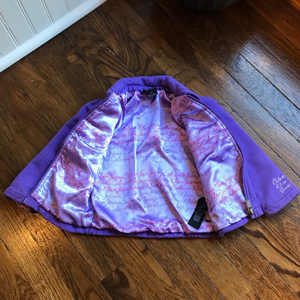 Calvin Klein Ruffle Military Jacket in Purple 2T - Picture 5 of 8